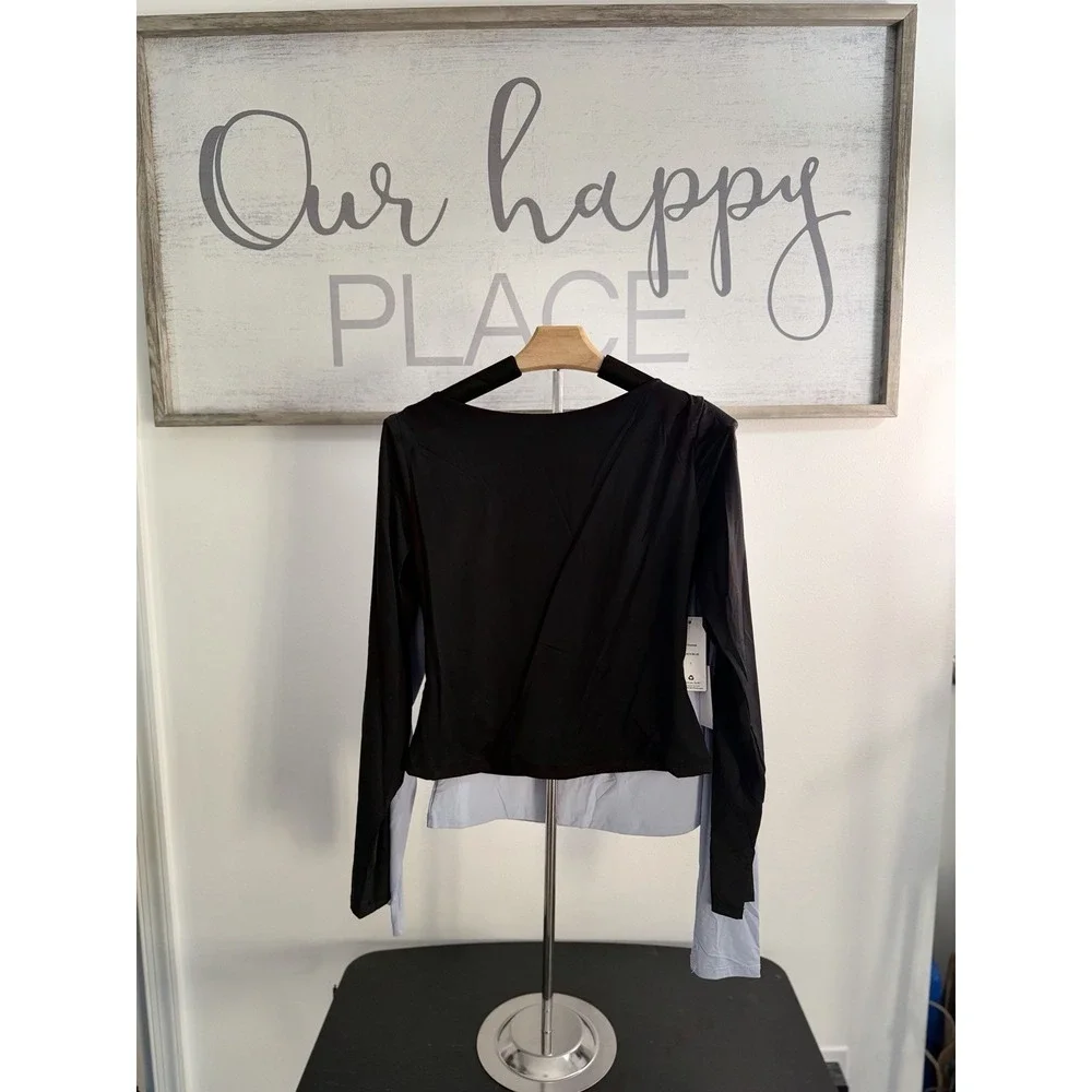 Pink Rose Shirt Large 1- Black Shirt & 1 - Blue Shirt 90% Nylon 10% Spandex - Picture 4 of 5